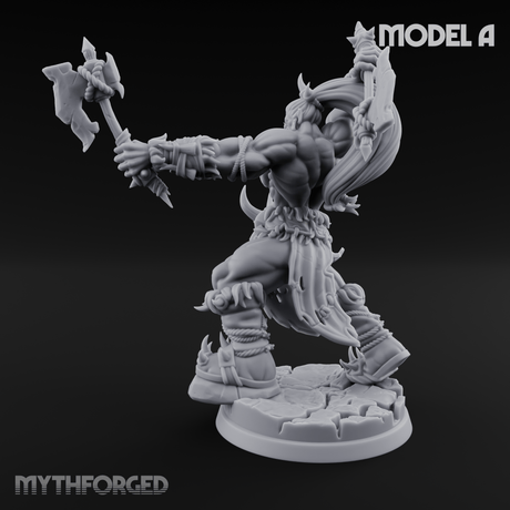 Stalwart Axe Orc Warriors A Miniature for Dungeons and Dragons, Pathfinder or other TTRPGs