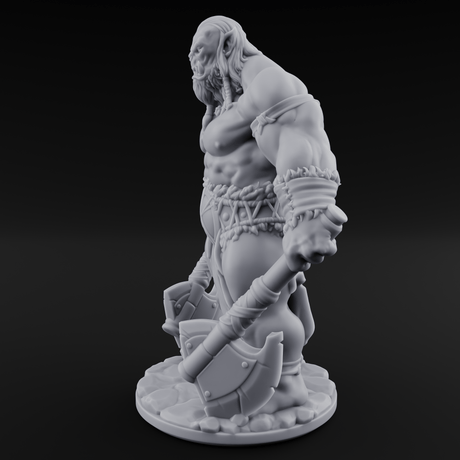 Dragging The Cleaver Orc Warrior A Miniature for Dungeons and Dragons, Pathfinder or other TTRPGs