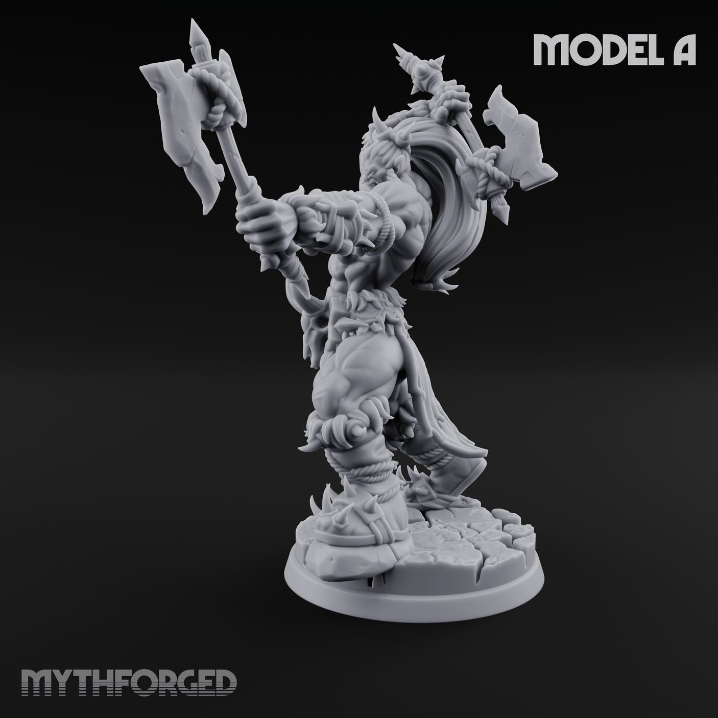 Stalwart Axe Orc Warriors A Miniature for Dungeons and Dragons, Pathfinder or other TTRPGs