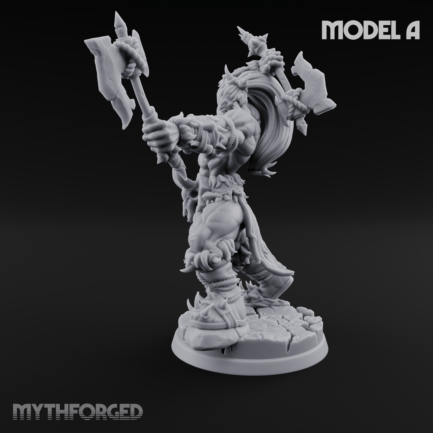 Stalwart Axe Orc Warriors A Miniature for Dungeons and Dragons, Pathfinder or other TTRPGs