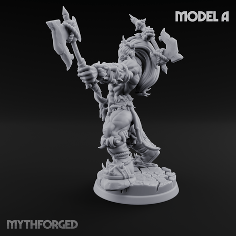 Stalwart Axe Orc Warriors A Miniature for Dungeons and Dragons, Pathfinder or other TTRPGs