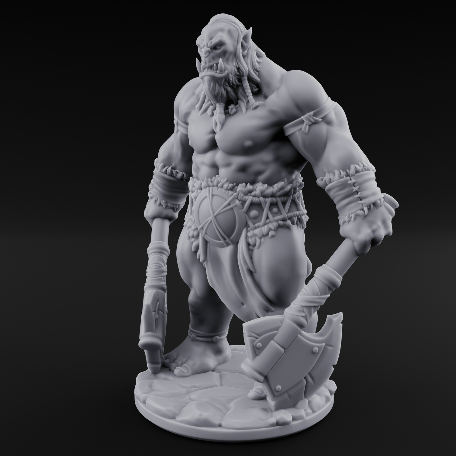 Dragging The Cleaver Orc Warrior A Miniature for Dungeons and Dragons, Pathfinder or other TTRPGs