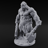 Dragging The Cleaver Orc Warrior A Miniature for Dungeons and Dragons, Pathfinder or other TTRPGs