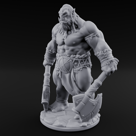 Dragging The Cleaver Orc Warrior A Miniature for Dungeons and Dragons, Pathfinder or other TTRPGs