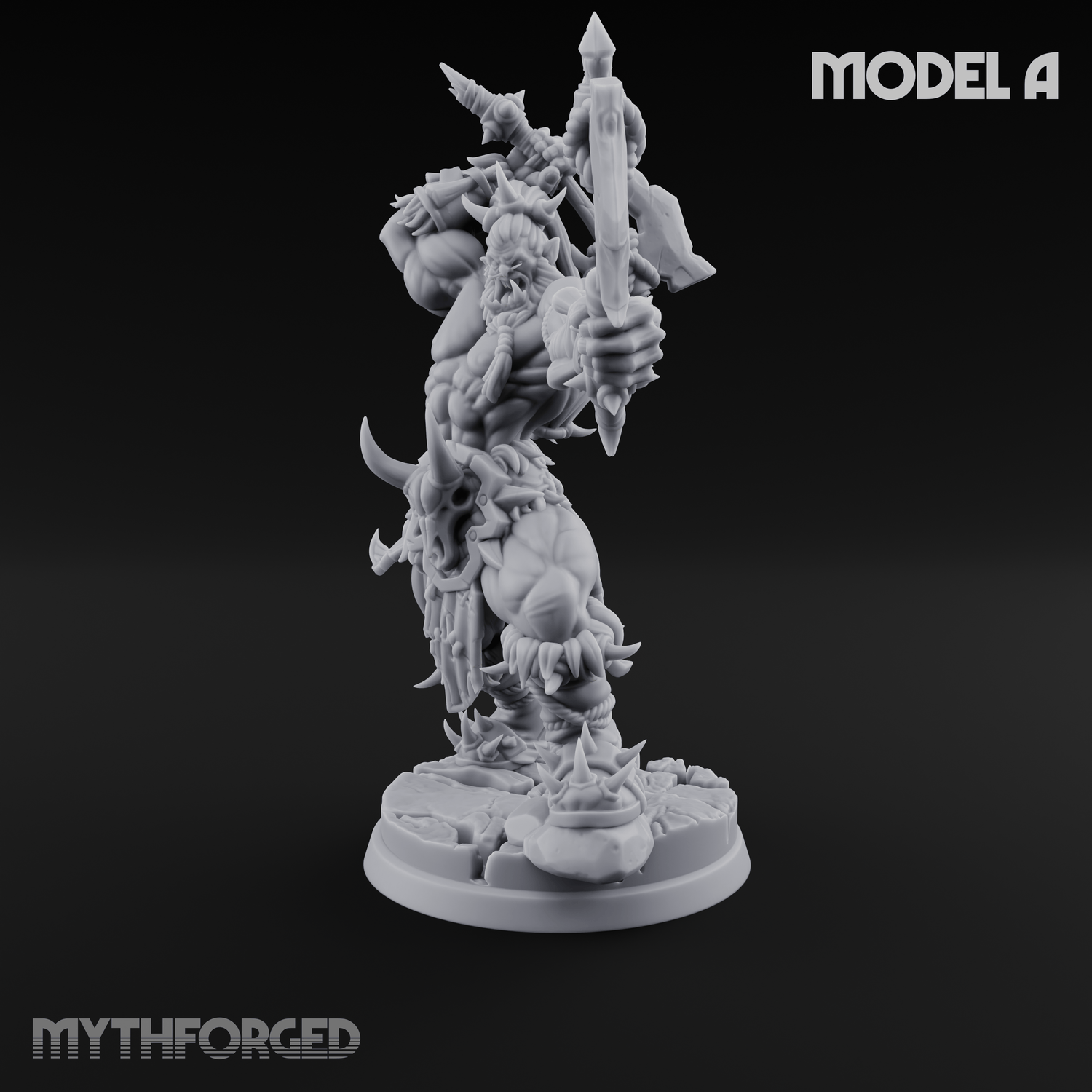 Stalwart Axe Orc Warriors A Miniature for Dungeons and Dragons, Pathfinder or other TTRPGs
