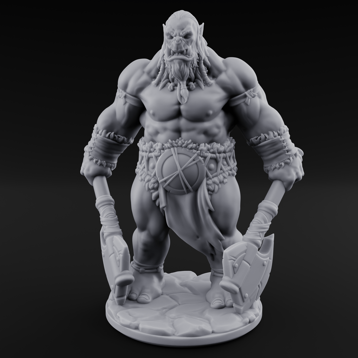 Dragging The Cleaver Orc Warrior A Miniature for Dungeons and Dragons, Pathfinder or other TTRPGs
