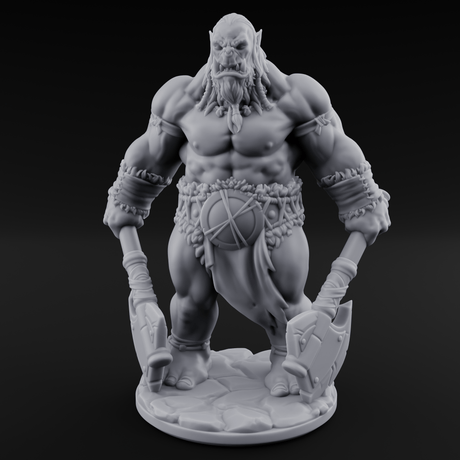 Dragging The Cleaver Orc Warrior A Miniature for Dungeons and Dragons, Pathfinder or other TTRPGs