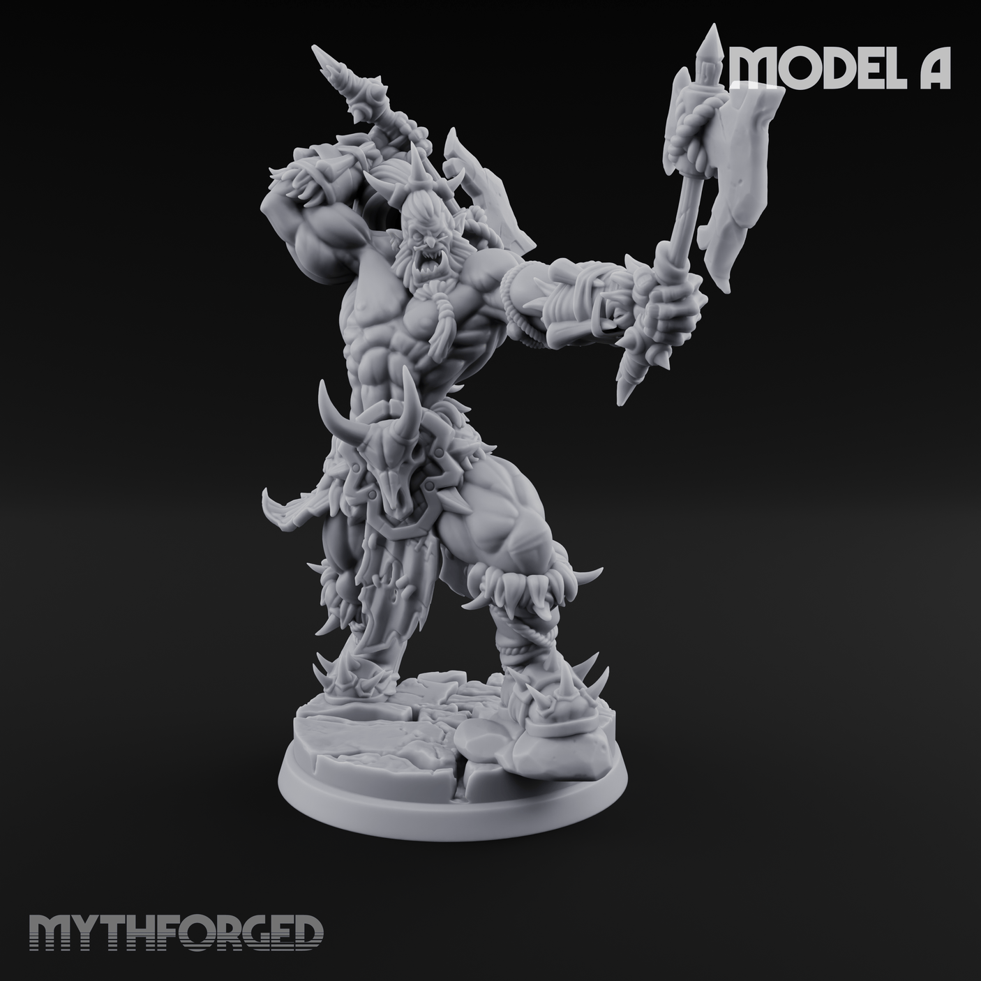 Stalwart Axe Orc Warriors A Miniature for Dungeons and Dragons, Pathfinder or other TTRPGs