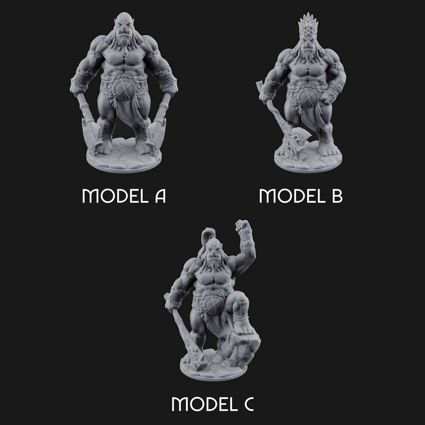 Dragging The Cleavers Orc Warriors Miniature for Dungeons and Dragons, Pathfinder or other TTRPGs