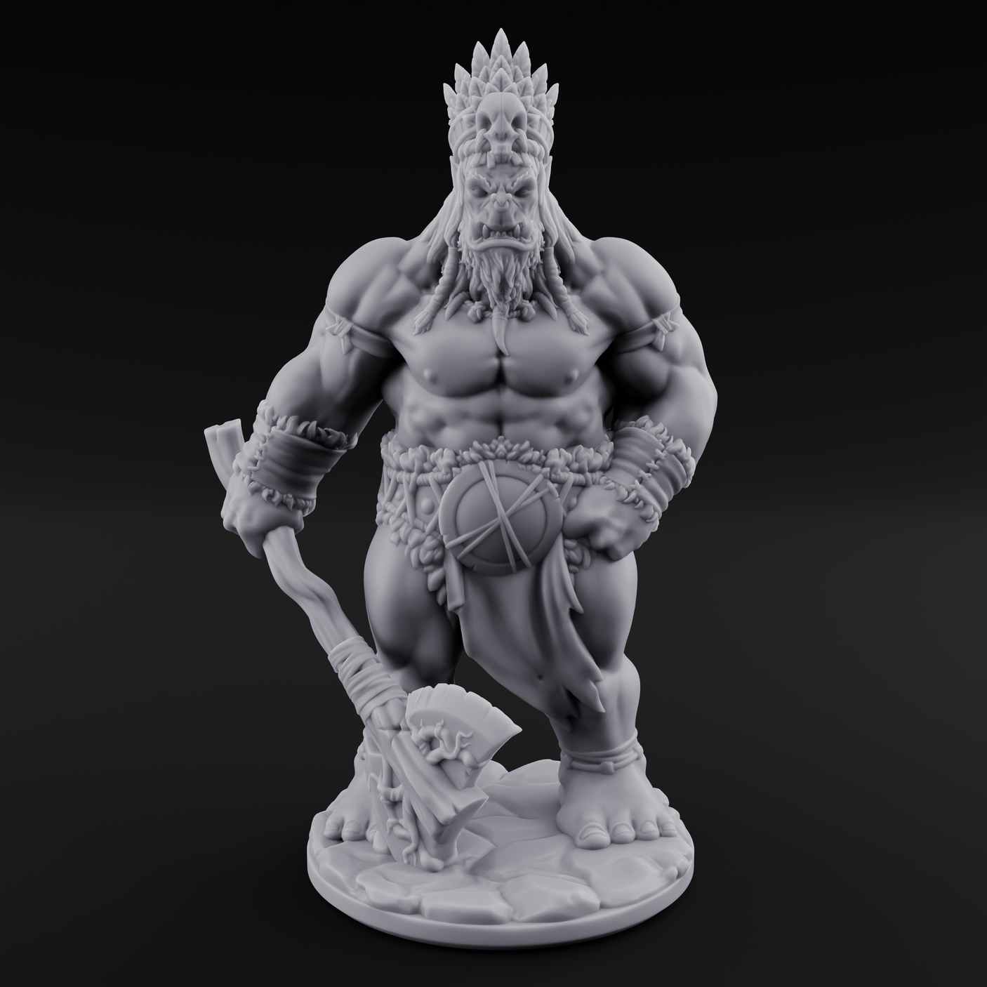 Dragging The Cleavers Orc Warriors Miniature for Dungeons and Dragons, Pathfinder or other TTRPGs