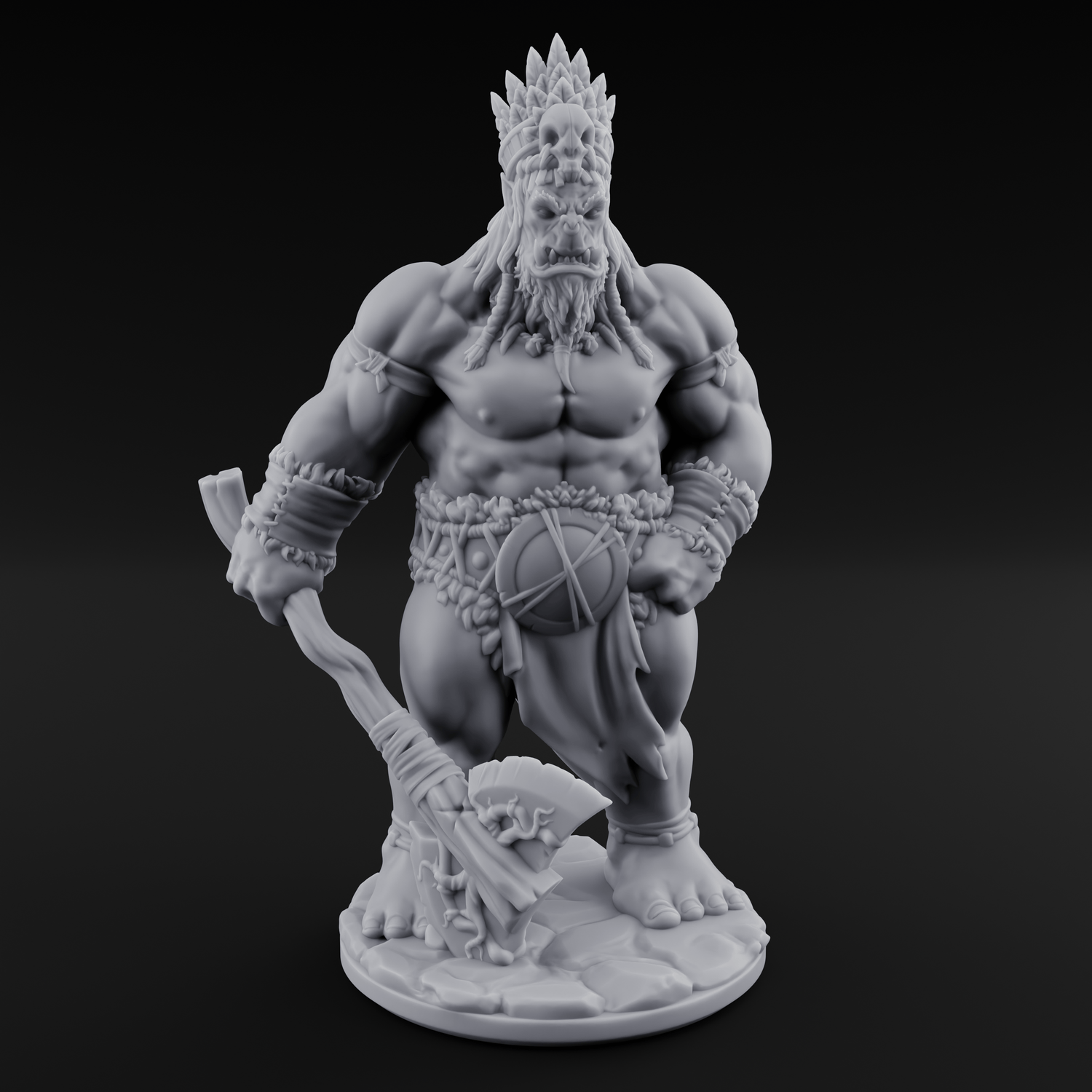 Dragging The Cleavers Orc Warriors Miniature for Dungeons and Dragons, Pathfinder or other TTRPGs