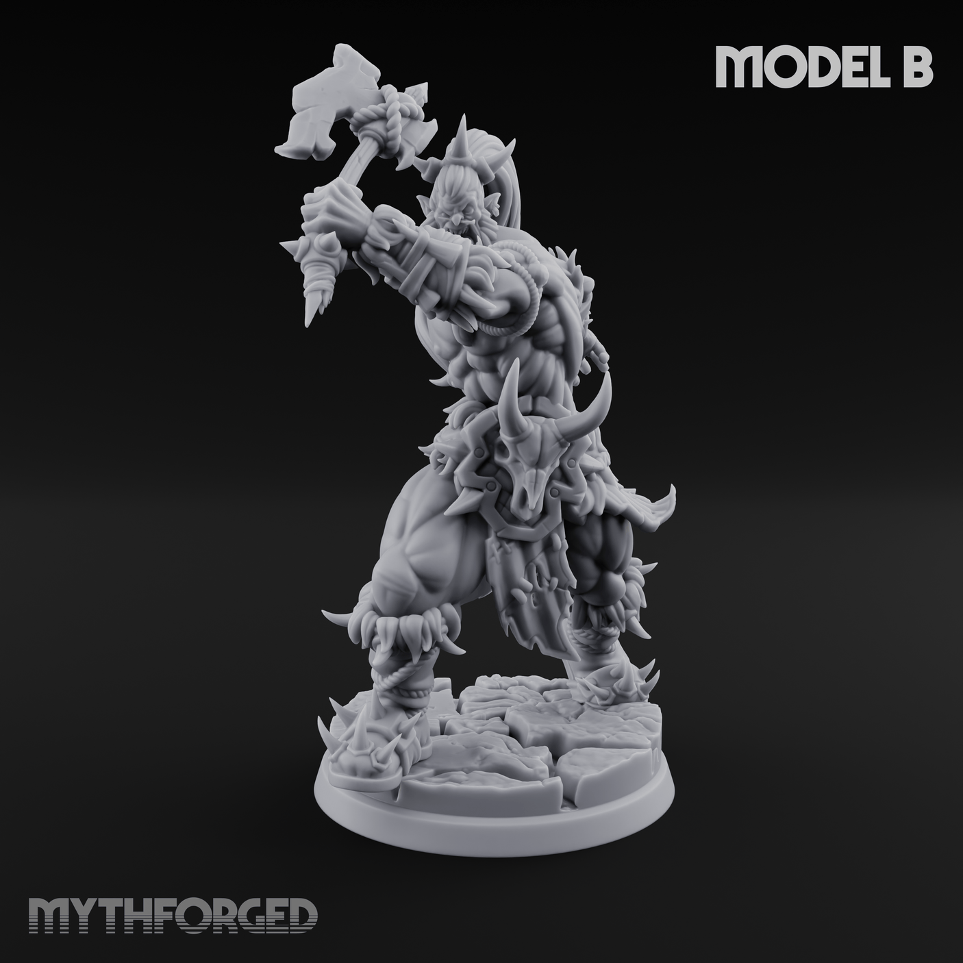 Stalwart Axe Orc Warriors B Miniature for Dungeons and Dragons, Pathfinder or other TTRPGs