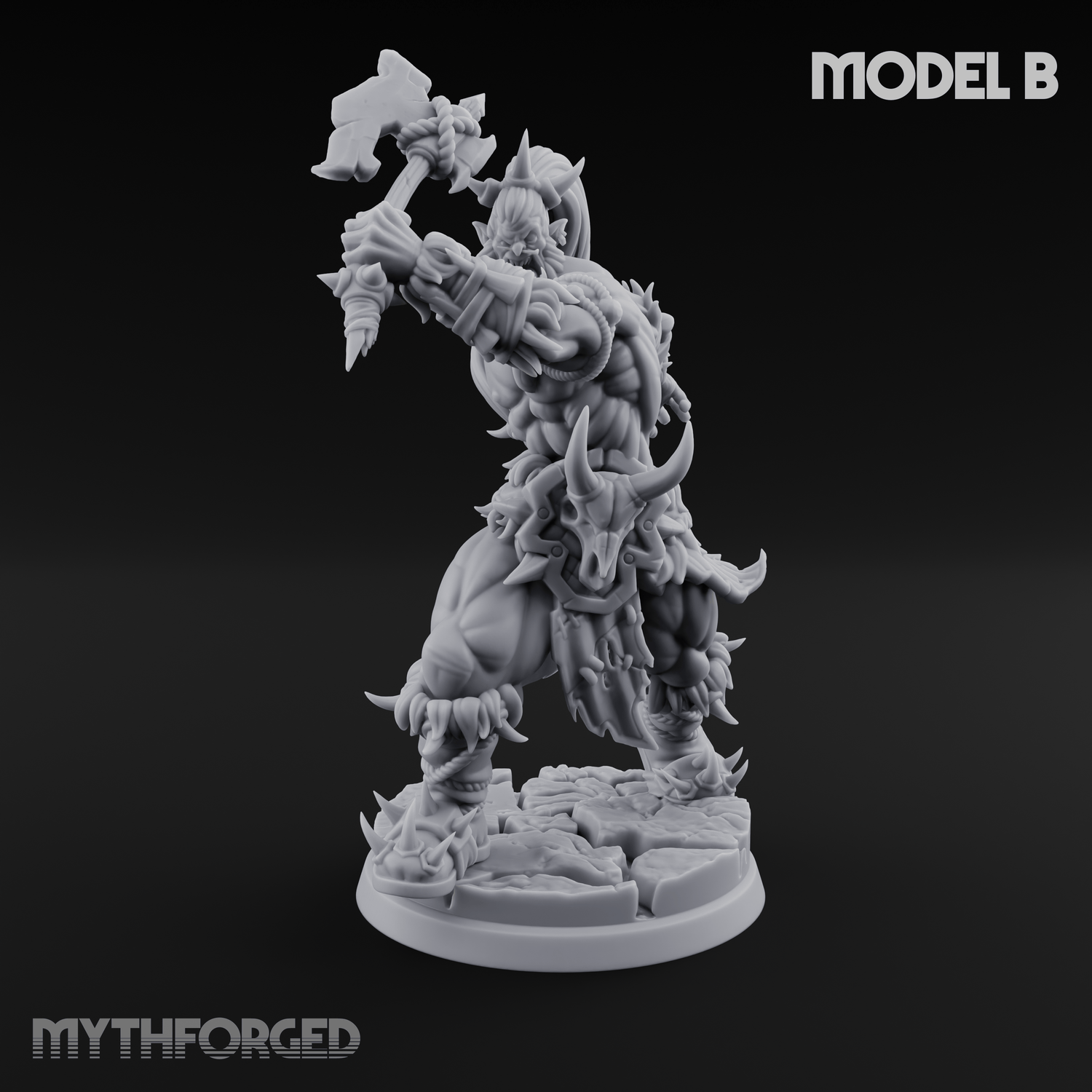 Stalwart Axe Orc Warriors B Miniature for Dungeons and Dragons, Pathfinder or other TTRPGs