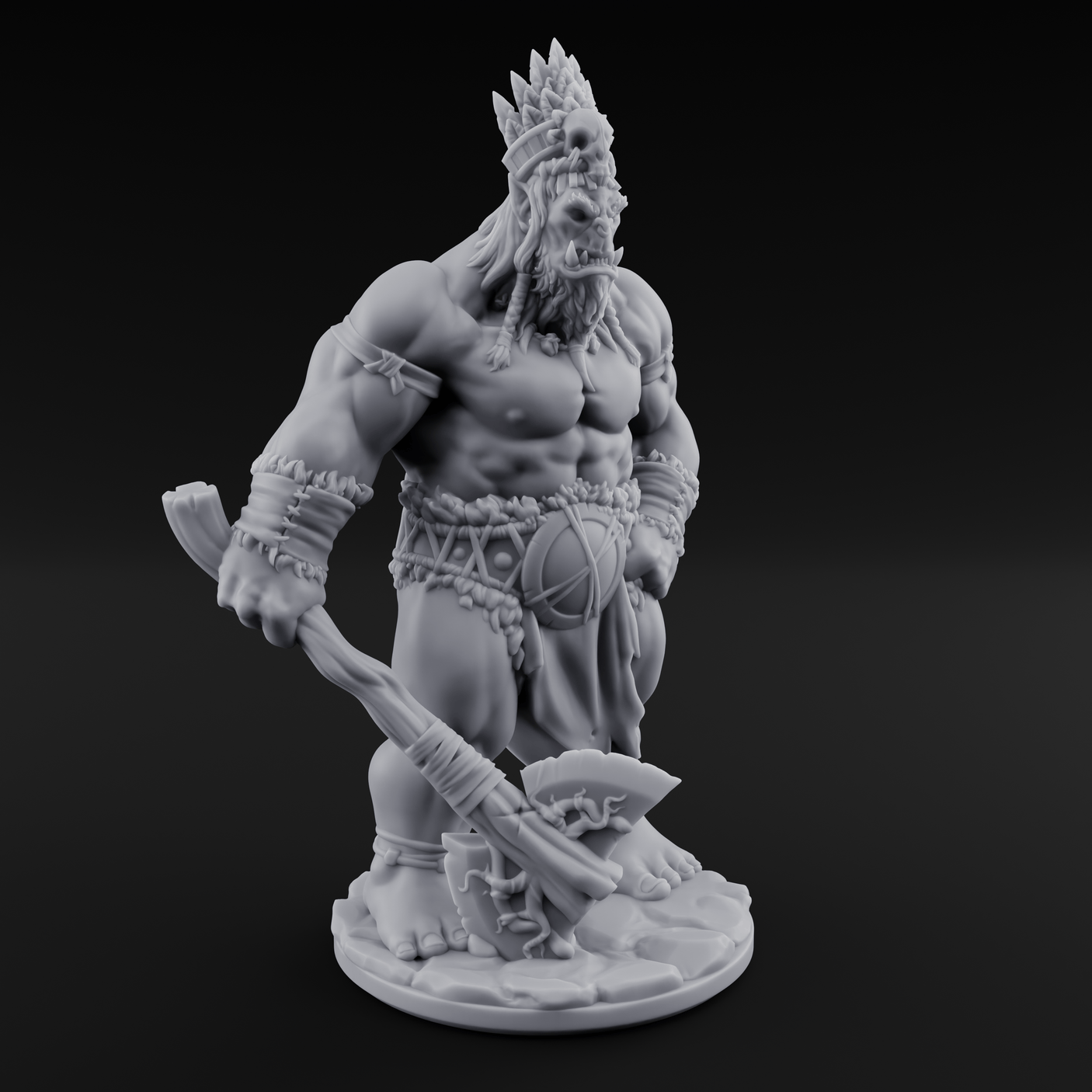 Dragging The Cleavers Orc Warriors Miniature for Dungeons and Dragons, Pathfinder or other TTRPGs