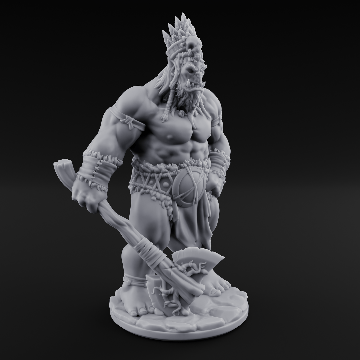 Dragging The Cleavers Orc Warriors Miniature for Dungeons and Dragons, Pathfinder or other TTRPGs