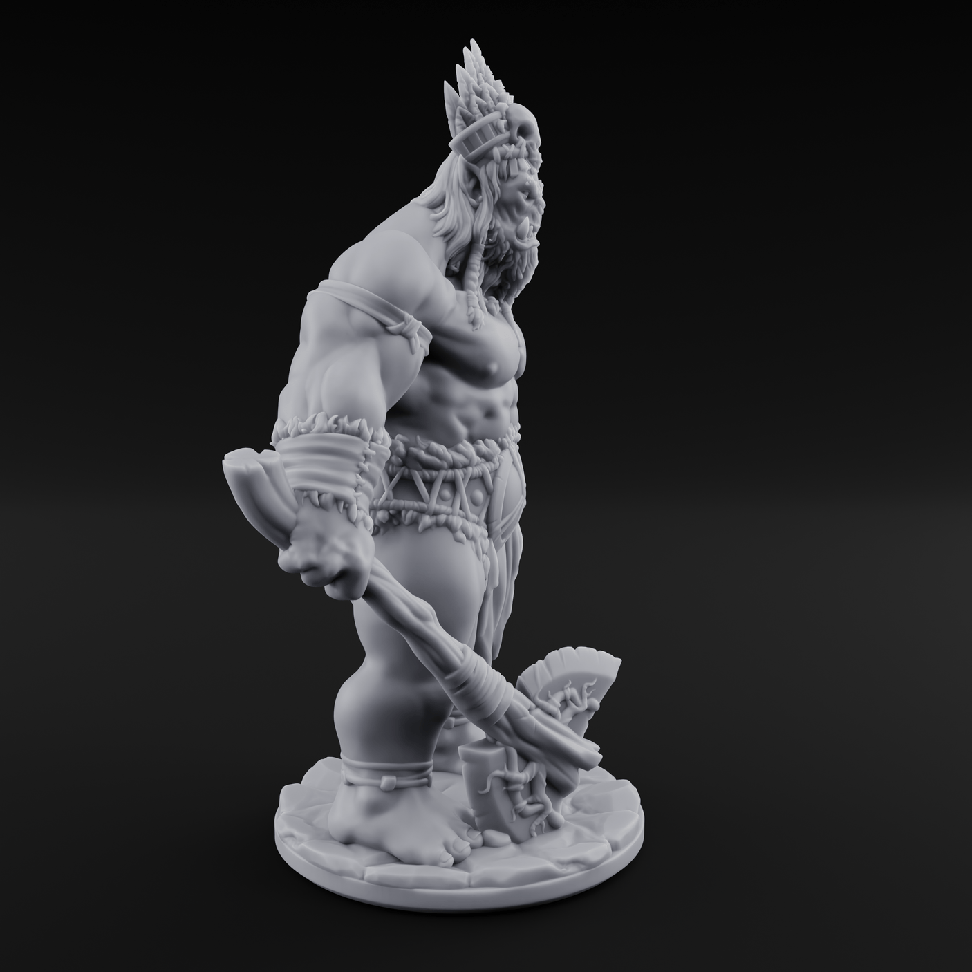 Dragging The Cleaver Orc Warrior B Miniature for Dungeons and Dragons, Pathfinder or other TTRPGs