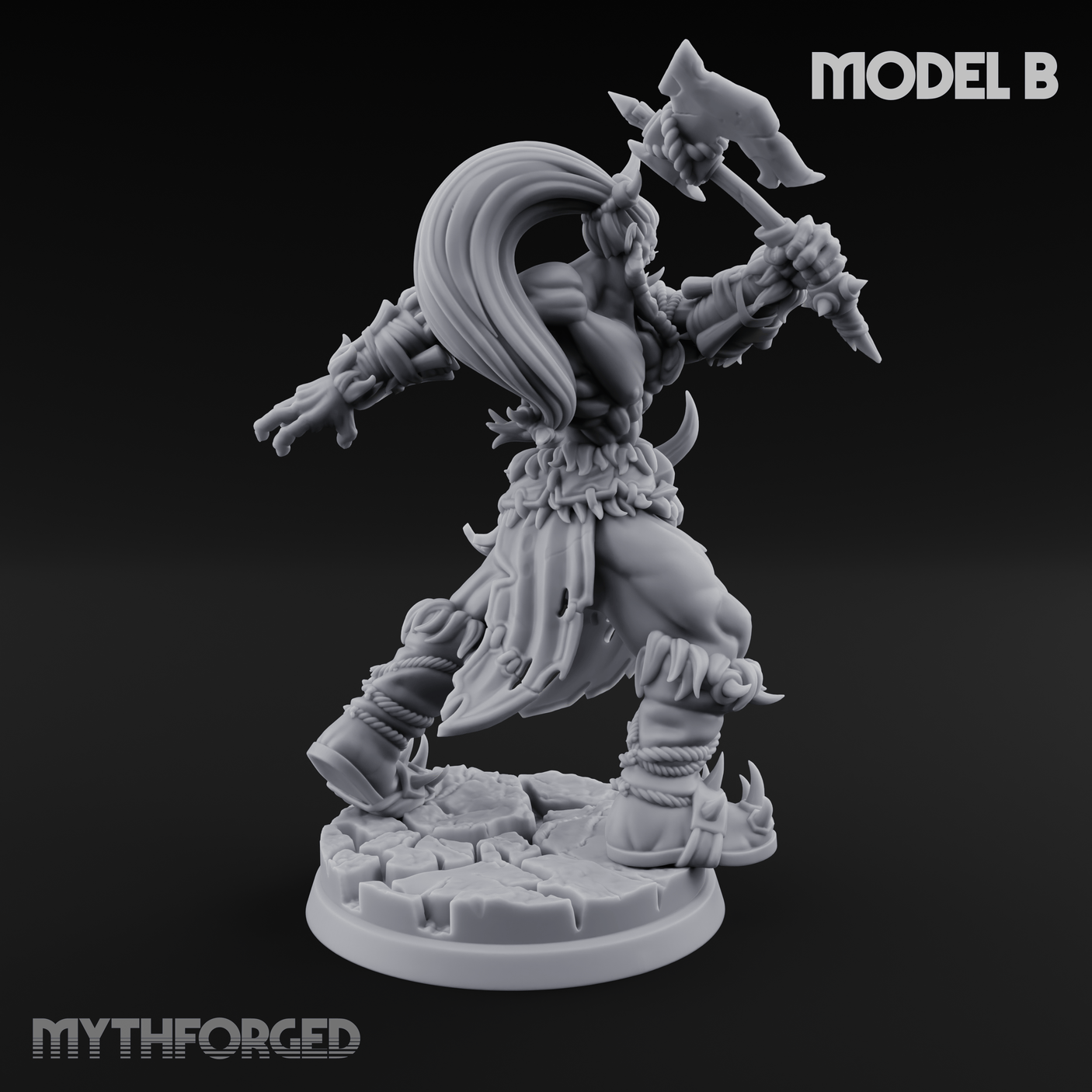 Stalwart Axe Orc Warriors B Miniature for Dungeons and Dragons, Pathfinder or other TTRPGs