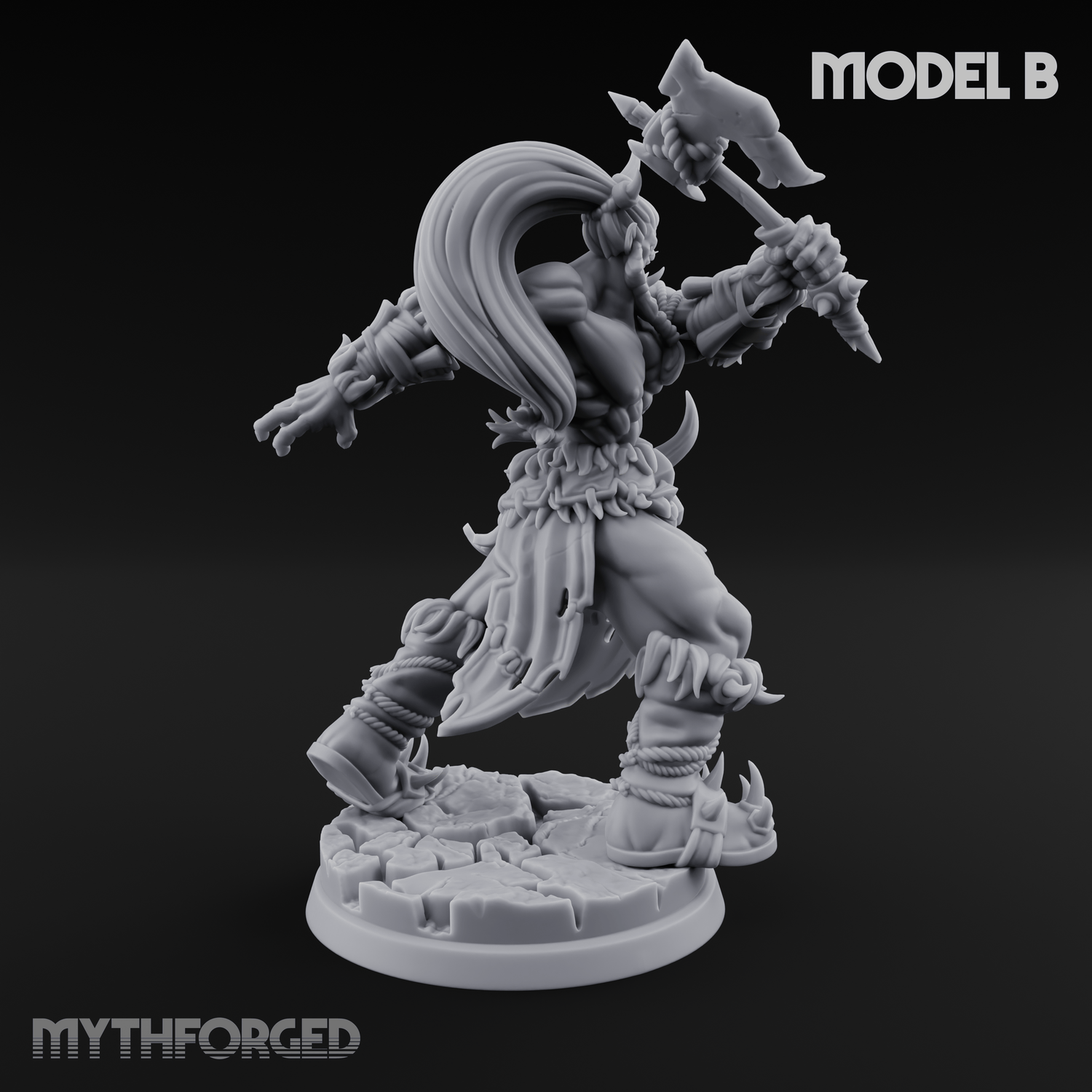 Stalwart Axe Orc Warriors B Miniature for Dungeons and Dragons, Pathfinder or other TTRPGs