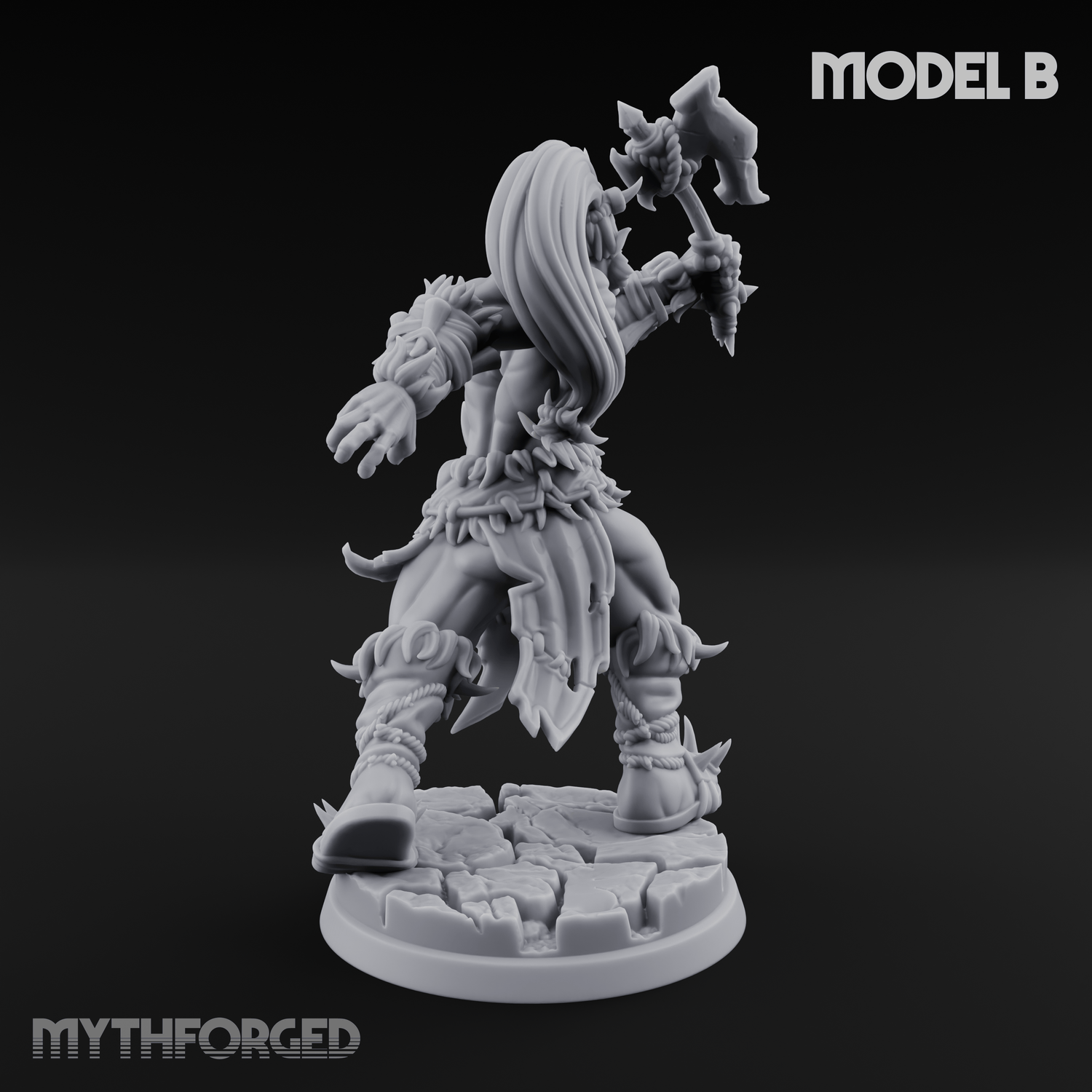 Stalwart Axe Orc Warriors B Miniature for Dungeons and Dragons, Pathfinder or other TTRPGs
