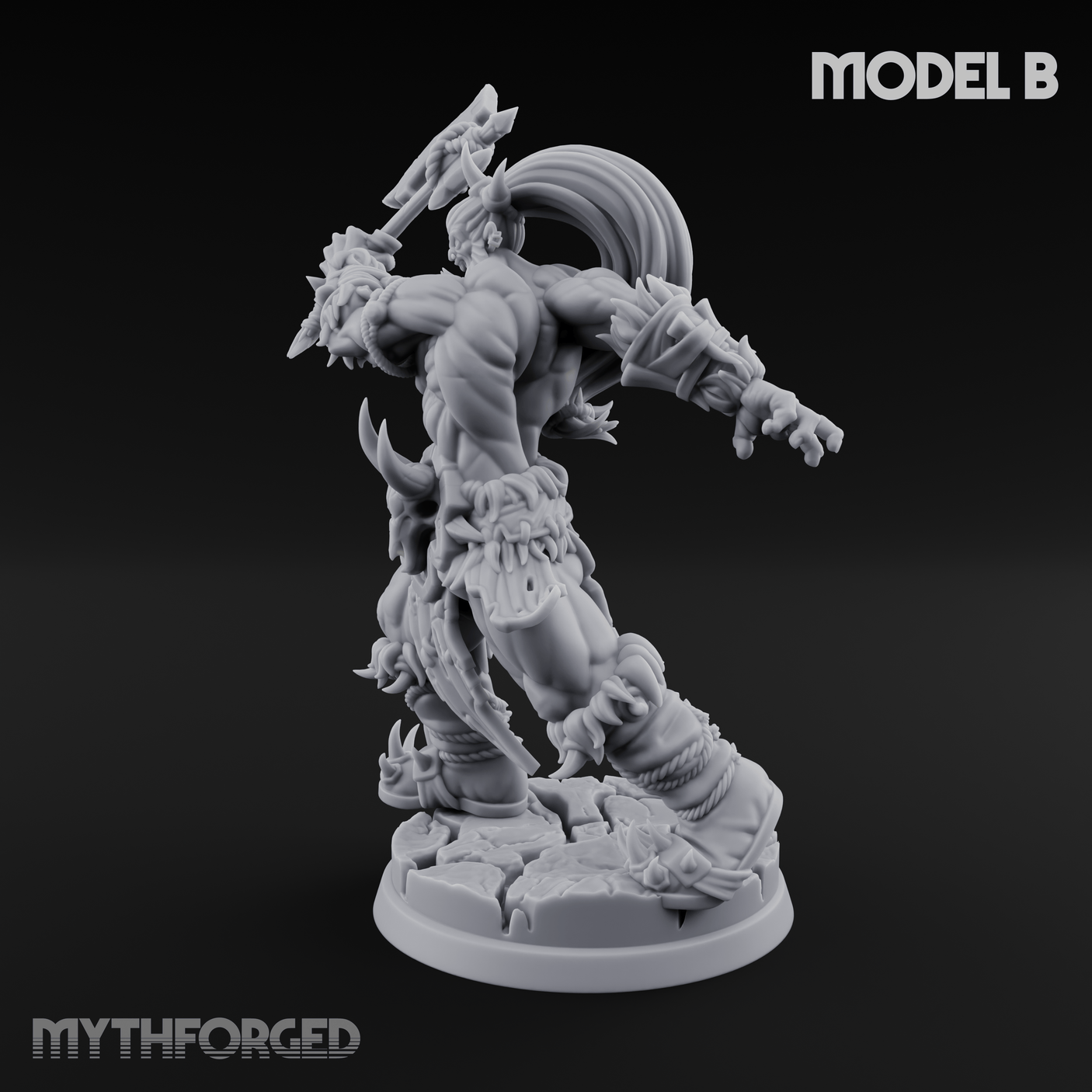 Stalwart Axe Orc Warriors B Miniature for Dungeons and Dragons, Pathfinder or other TTRPGs
