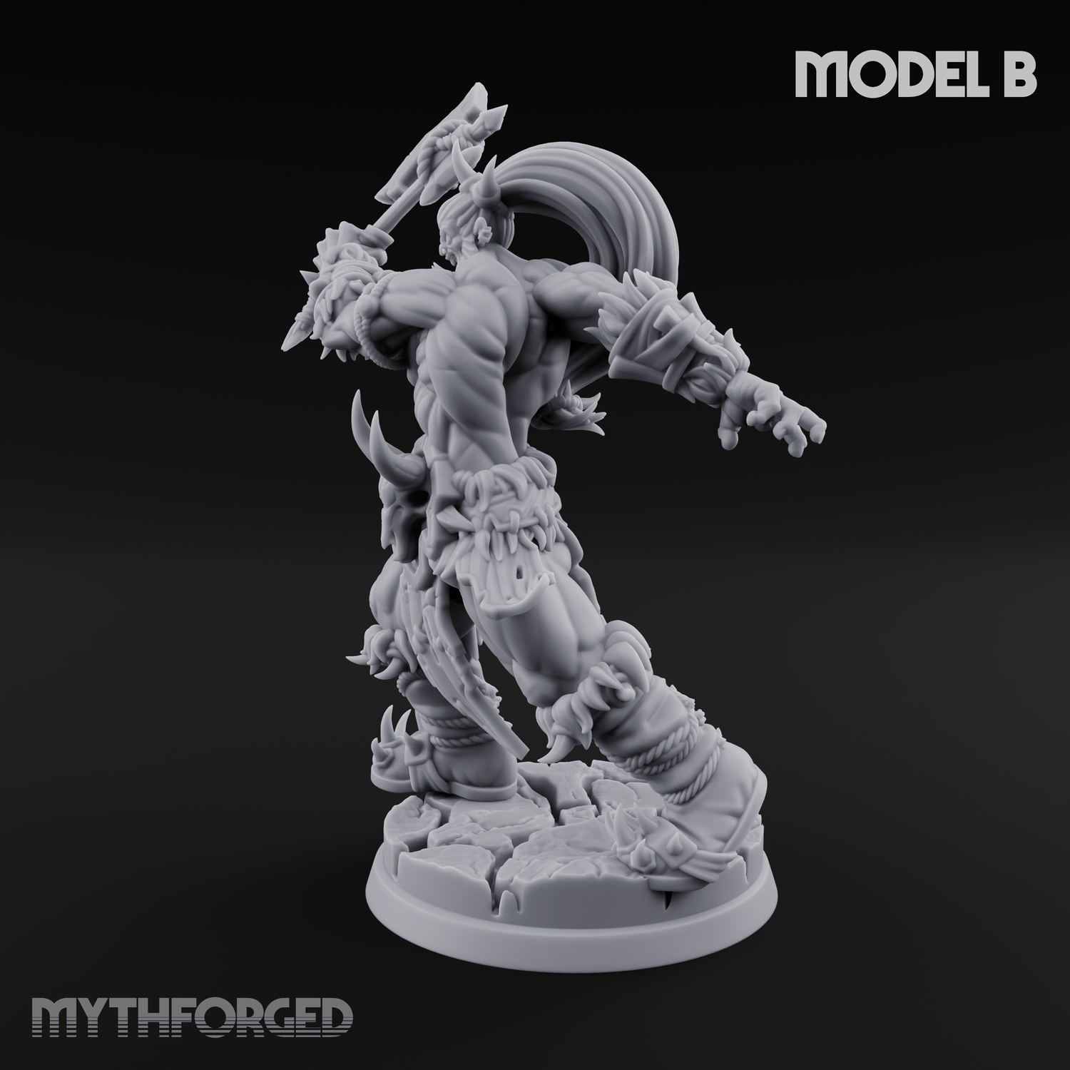 Stalwart Axe Orc Warriors B Miniature for Dungeons and Dragons, Pathfinder or other TTRPGs