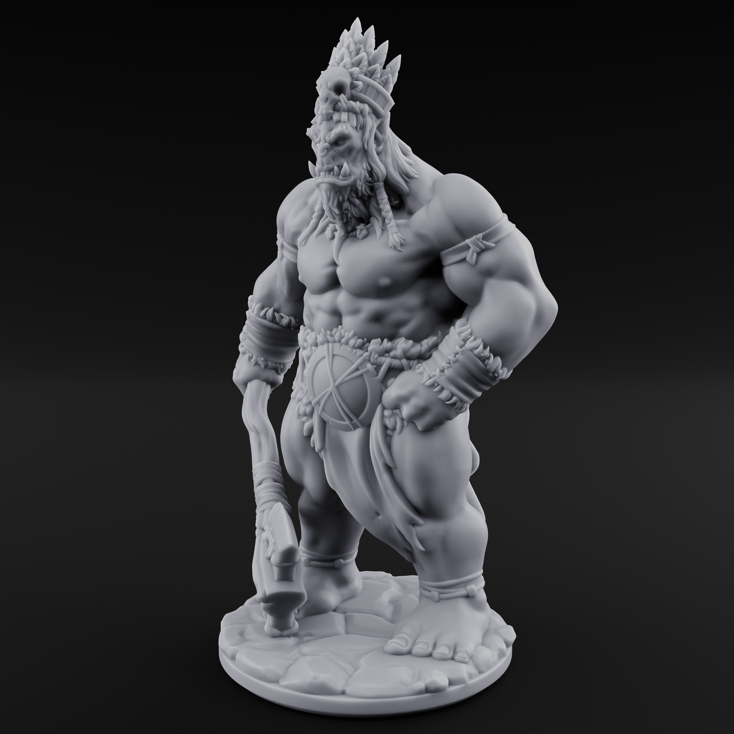 Dragging The Cleaver Orc Warrior B Miniature for Dungeons and Dragons, Pathfinder or other TTRPGs