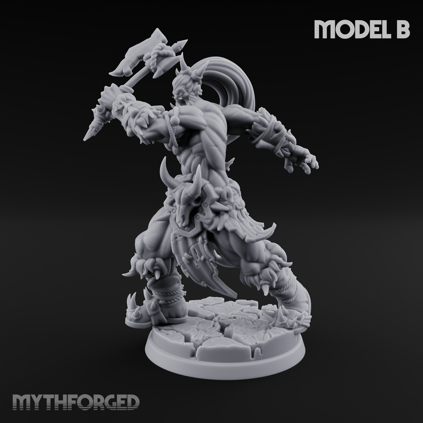 Stalwart Axe Orc Warriors B Miniature for Dungeons and Dragons, Pathfinder or other TTRPGs