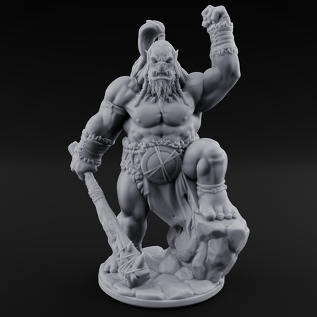 Dragging The Cleavers Orc Warriors Miniature for Dungeons and Dragons, Pathfinder or other TTRPGs