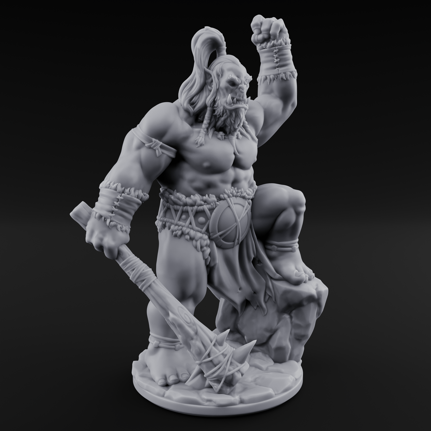 Dragging The Cleavers Orc Warriors Miniature for Dungeons and Dragons, Pathfinder or other TTRPGs