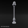 Wax-Dripped Flame-Crowned Candle Lamp Post Miniature for Dungeons and Dragons, Pathfinder or other TTRPGs