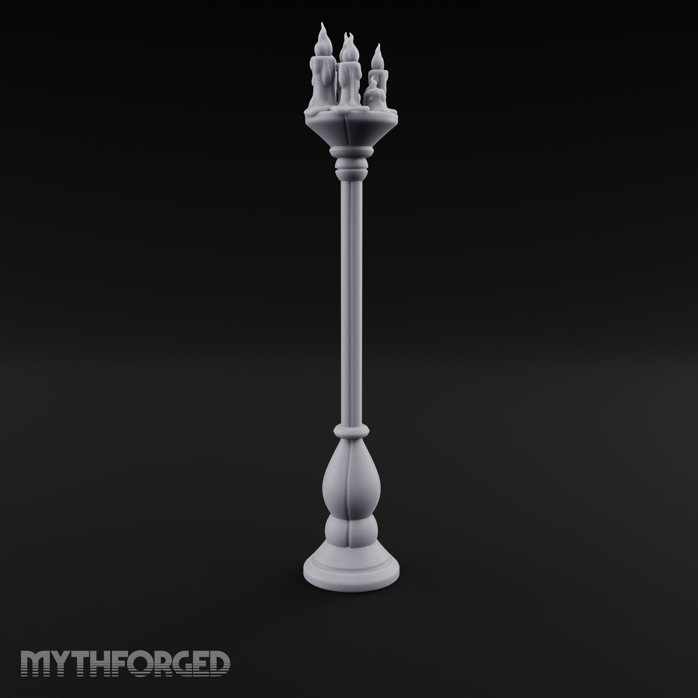 Wax-Dripped Flame-Crowned Candle Lamp Post Miniature for Dungeons and Dragons, Pathfinder or other TTRPGs