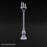 Wax-Dripped Flame-Crowned Candle Lamp Post Miniature for Dungeons and Dragons, Pathfinder or other TTRPGs