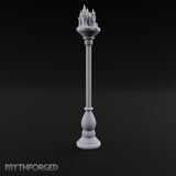 Wax-Dripped Flame-Crowned Candle Lamp Post Miniature for Dungeons and Dragons, Pathfinder or other TTRPGs