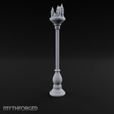 Wax-Dripped Flame-Crowned Candle Lamp Post Miniature for Dungeons and Dragons, Pathfinder or other TTRPGs