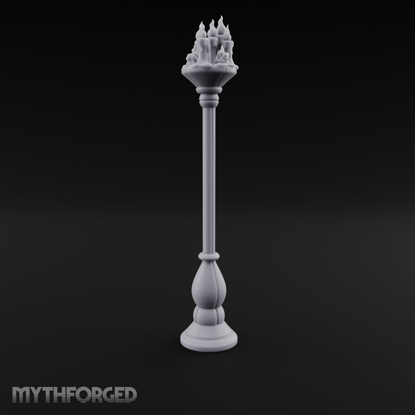 Wax-Dripped Flame-Crowned Candle Lamp Post Miniature for Dungeons and Dragons, Pathfinder or other TTRPGs