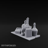 Wax-Dripped Tome-Leaned Scholar's Desk Clutter Set Miniature for Dungeons and Dragons, Pathfinder or other TTRPGs