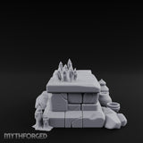 Wax-Pooled Offering-Ringed Stone Tomb Altar