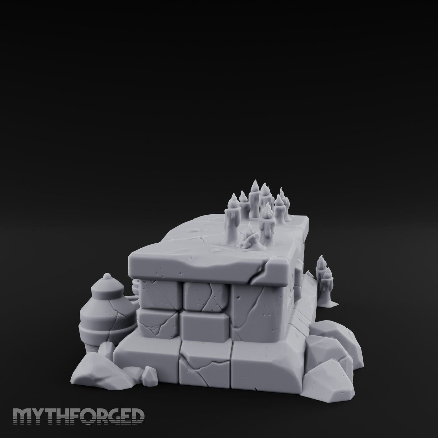 Wax-Pooled Offering-Ringed Stone Tomb Altar gallery 4