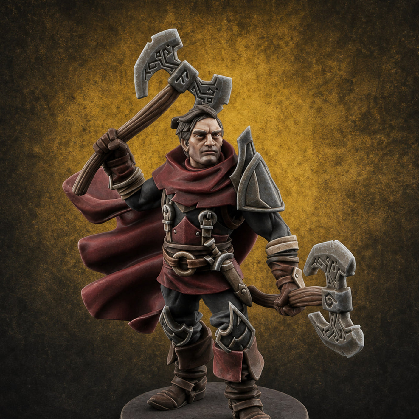 Weapon Adept Human Fighter — painted concept preview (miniature supplied unpainted)