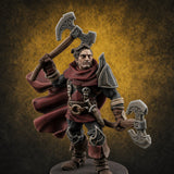 Weapon Adept Human Fighter — painted concept preview (miniature supplied unpainted)