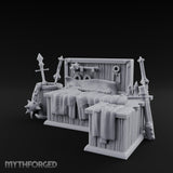 Weapon-Hung Chain-Stitched Warlord's Bed Chamber Set