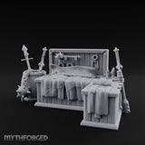 Weapon-Hung Chain-Stitched Warlord's Bed Chamber Set gallery 1