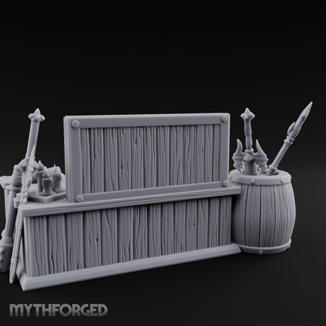 Weapon-Hung Chain-Stitched Warlord's Bed Chamber Set Miniature for Dungeons and Dragons, Pathfinder or other TTRPGs