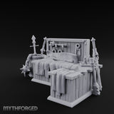 Weapon-Hung Chain-Stitched Warlord's Bed Chamber Set gallery 9