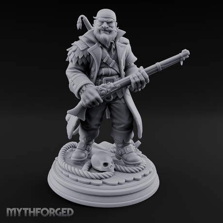 Grinning With Rifle Gunslinger Miniature for Dungeons and Dragons, Pathfinder or other TTRPGs