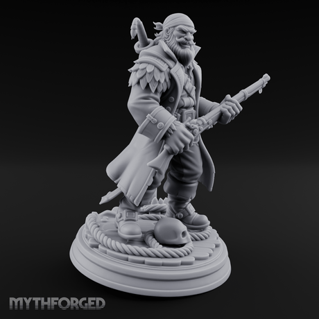 Grinning With Rifle Gunslinger Miniature for Dungeons and Dragons, Pathfinder or other TTRPGs