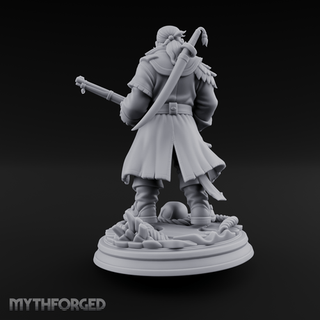 Grinning With Rifle Gunslinger Miniature for Dungeons and Dragons, Pathfinder or other TTRPGs