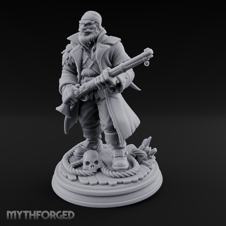 Grinning With Rifle Gunslinger Miniature for Dungeons and Dragons, Pathfinder or other TTRPGs