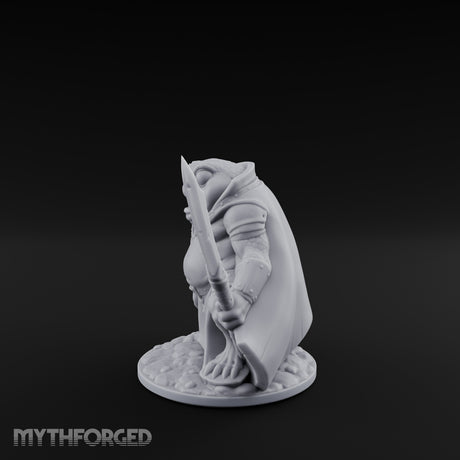 Weapon Wielding Bullywug Guard Model A Miniature for Dungeons and Dragons, Pathfinder or other TTRPGs