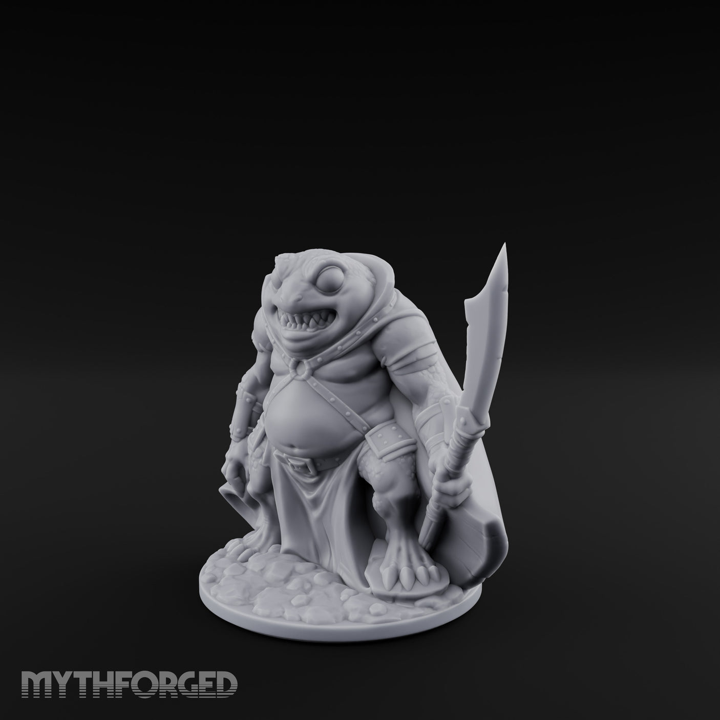 Weapon Wielding Bullywug Guard Model A Miniature for Dungeons and Dragons, Pathfinder or other TTRPGs